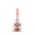 Enchanted Rose Gold Morganite Solitaire Pendant - Splendid Jewellery