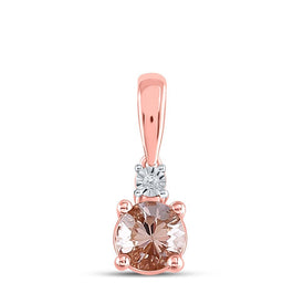 Enchanted Rose Gold Morganite Solitaire Pendant - Splendid Jewellery