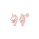 Enchanted Rose Gold Unicorn Diamond Earrings - Splendid Jewellery