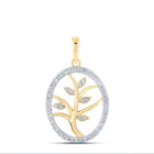 Enchanted Tree Oval Diamond Pendant in 10kt Yellow Gold - Splendid Jewellery