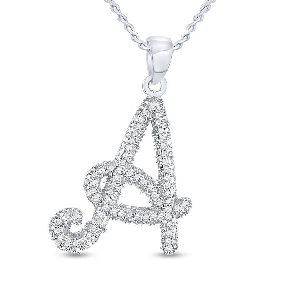 Enchanting 10kt White Gold Diamond Initial Pendant - Splendid Jewellery