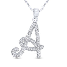 Load image into Gallery viewer, Enchanting 10kt White Gold Diamond Initial Pendant - Splendid Jewellery