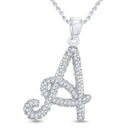 Enchanting 10kt White Gold Diamond Initial Pendant - Splendid Jewellery