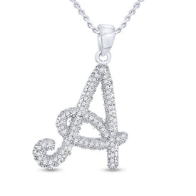 Enchanting 10kt White Gold Diamond Initial Pendant - Splendid Jewellery