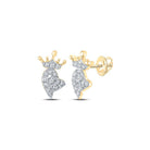 Enchanting 10kt Yellow Gold Crown Heart Diamond Earrings - Splendid Jewellery