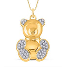 Enchanting 10kt Yellow Gold Diamond Bear Pendant - Splendid Jewellery