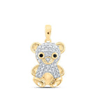 Enchanting 10kt Yellow Gold Diamond Teddy Bear Pendant - Whimsical Animal Jewelry - Splendid Jewellery