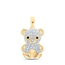 Load image into Gallery viewer, Enchanting 10kt Yellow Gold Diamond Teddy Bear Pendant - Whimsical Animal Jewelry - Splendid Jewellery