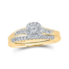 Enchanting 10kt Yellow Gold Princess Diamond Halo Bridal Wedding Ring Band Set 1/3 Cttw | Splendid Jewellery - Splendid Jewellery