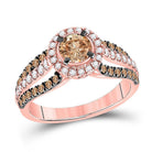 Enchanting 14kt Rose Gold Brown Diamond Solitaire Bridal Wedding Ring - Splendid Jewellery