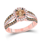 Enchanting 14kt Rose Gold Brown Diamond Solitaire Bridal Wedding Ring - Splendid Jewellery