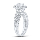 Enchanting 14kt White Gold Princess Diamond Halo Bridal Wedding Ring Band Set Side View 2 from Splendid Jewellery