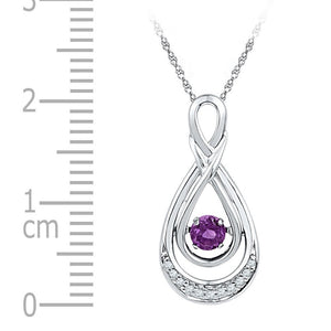 Enchanting Amethyst Teardrop Pendant - 10kt Two - tone Gold with Lab - Created Gemstone and Diamonds - Splendid Jewellery