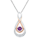 Enchanting Amethyst Teardrop Pendant - 10kt Two-tone Gold with Lab-Created Gemstone and Diamonds Top View from Splendid Jewellery
