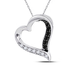 Enchanting Black Diamond Heart Pendant in 10kt White Gold  Top View from Splendid Jewellery