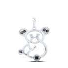 Enchanting Black Diamond Koala Pendant in 10kt White Gold - Splendid Jewellery