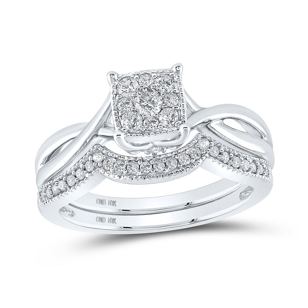 Enchanting Blossom Diamond Wedding Ring Band Set - Splendid Jewellery