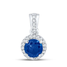 Load image into Gallery viewer, Enchanting Blue Diamond Solitaire Pendant - 10kt White Gold Women's Jewelry - Splendid Jewellery