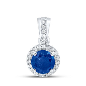 Enchanting Blue Diamond Solitaire Pendant - 10kt White Gold Women's Jewelry - Splendid Jewellery