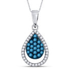 Enchanting Blue Diamond Teardrop Pendant - Splendid Jewellery