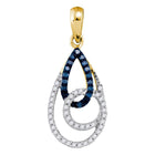 Enchanting Blue Diamond Teardrop Pendant - Splendid Jewellery