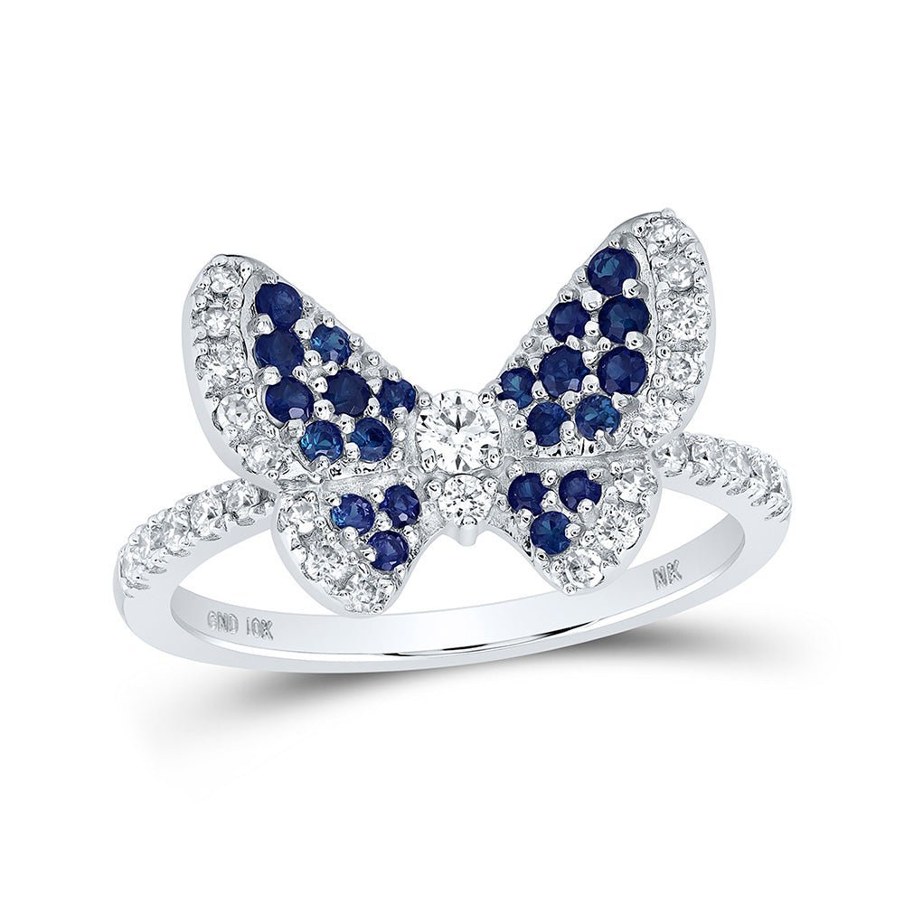 Enchanting Blue Sapphire Butterfly Ring - Splendid Jewellery