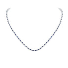 Enchanting Blue Sapphire Diamond Tennis Necklace - Splendid Jewellery