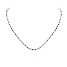 Load image into Gallery viewer, Enchanting Blue Sapphire Diamond Tennis Necklace - Splendid Jewellery
