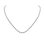 Enchanting Blue Sapphire Diamond Tennis Necklace - Splendid Jewellery