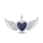Enchanting Blue Sapphire Diamond Wing Heart Pendant - Splendid Jewellery