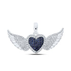 Enchanting Blue Sapphire Diamond Wing Heart Pendant - Splendid Jewellery