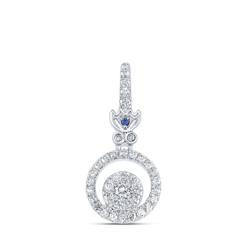 Enchanting Blue Sapphire Halo Diamond Pendant - Splendid Jewellery