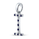 Enchanting Blue Sapphire Initial Pendant in 10kt White Gold - Splendid Jewellery