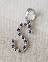 Load image into Gallery viewer, Enchanting Blue Sapphire Initial Pendant in 10kt White Gold - Splendid Jewellery