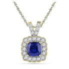 Enchanting Blue Sapphire Solitaire Pendant in 10kt Yellow Gold - Splendid Jewellery