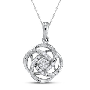 Enchanting Brilliance: 10kt White Gold Diamond Cluster Pendant - Splendid Jewellery