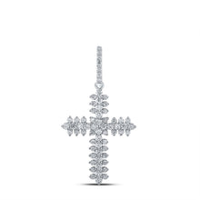 Load image into Gallery viewer, Enchanting Brilliance: 10kt White Gold Diamond Cross Pendant - Splendid Jewellery