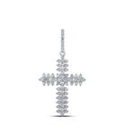 Enchanting Brilliance: 10kt White Gold Diamond Cross Pendant - Splendid Jewellery