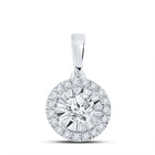 Enchanting Brilliance: 10kt White Gold Diamond Halo Solitaire Pendant Top view from the 10Kt White Gold Womens Round Diamond Halo Solitaire Pendant 1 2 Cttwpin282583 collection by Splendid Jewellery