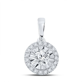 Enchanting Brilliance: 10kt White Gold Diamond Halo Solitaire Pendant Top view from the 10Kt White Gold Womens Round Diamond Halo Solitaire Pendant 1 2 Cttwpin282583 collection by Splendid Jewellery