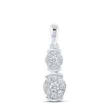 Load image into Gallery viewer, Enchanting Brilliance: 10kt White Gold Double Cluster Diamond Pendant - Splendid Jewellery