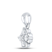 Load image into Gallery viewer, Enchanting Brilliance: 10kt White Gold Womens Round Diamond Cluster Pendant 1/3 Cttw - Splendid Jewellery