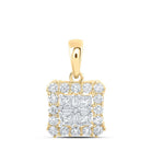 Enchanting Brilliance: 10kt Yellow Gold Princess Diamond Square Pendant - Splendid Jewellery