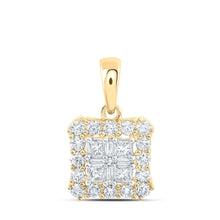 Load image into Gallery viewer, Enchanting Brilliance: 10kt Yellow Gold Princess Diamond Square Pendant - Splendid Jewellery