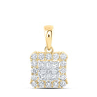 Enchanting Brilliance: 10kt Yellow Gold Princess Diamond Square Pendant - Splendid Jewellery