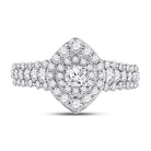 Enchanting Brilliance 14kt White Gold Diamond Halo Bridal Wedding Engagement Ring - Splendid Jewellery