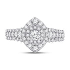 Enchanting Brilliance 14kt White Gold Diamond Halo Bridal Wedding Engagement Ring - Splendid Jewellery