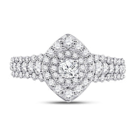 Enchanting Brilliance 14kt White Gold Diamond Halo Bridal Wedding Engagement Ring - Splendid Jewellery