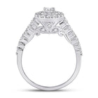 Enchanting Brilliance 14kt White Gold Diamond Halo Bridal Wedding Engagement Ring - Splendid Jewellery