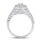 Enchanting Brilliance 14kt White Gold Diamond Halo Bridal Wedding Engagement Ring - Side View
